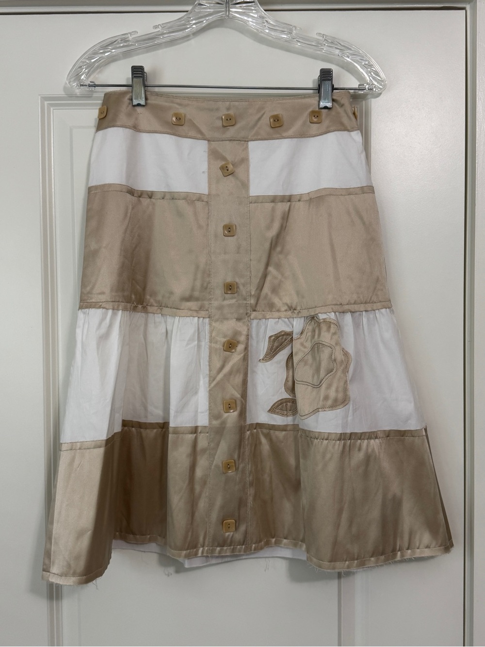 Vintage Worth 0 100% Silk A-Line Knee Length Midi Skirt ~ Y2K Satin Classic